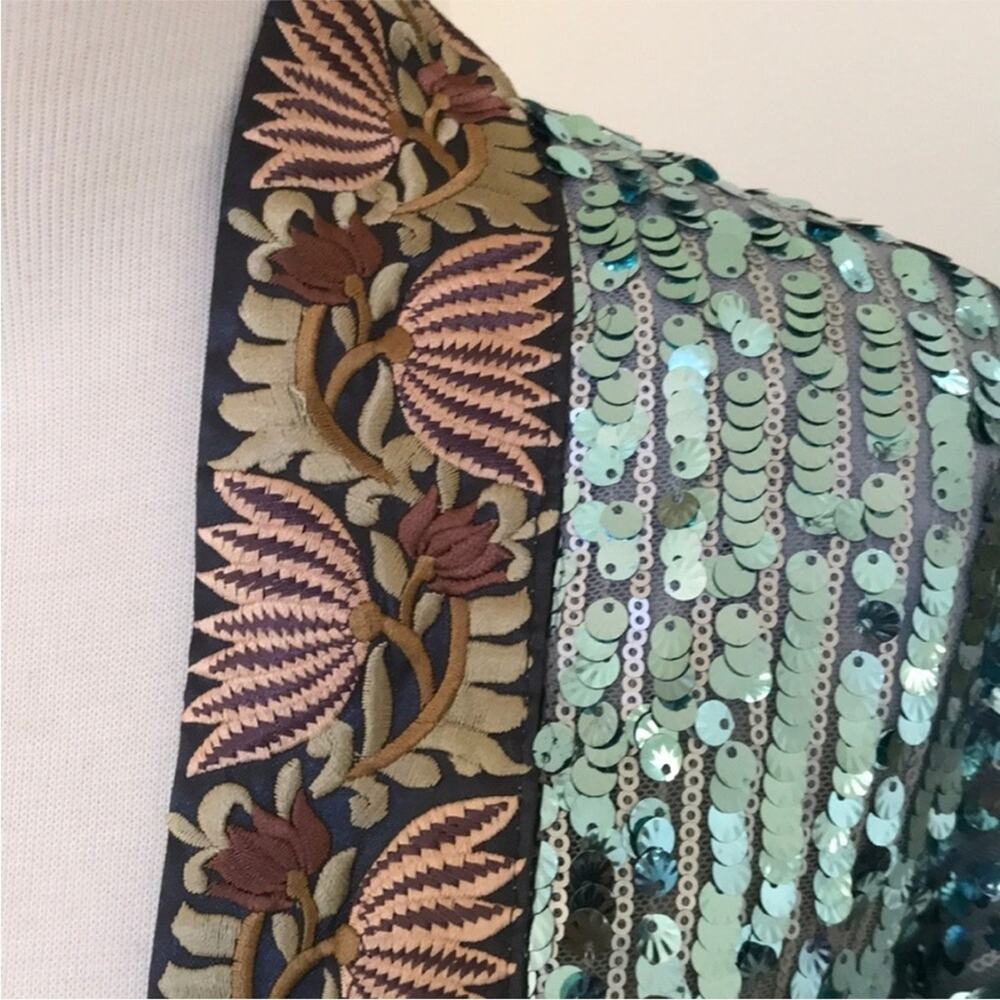 NWOT! Free people light is coming sequin duster long  maxi cardigan jacket large - Picture 3 of 13